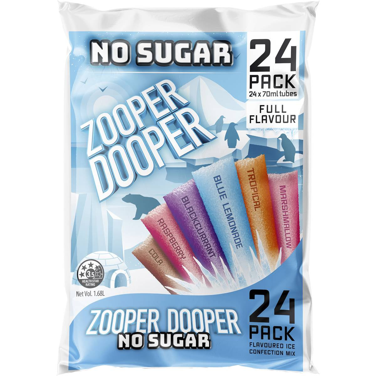 Zooper Dooper Ice Blocks No Sugar 24pk