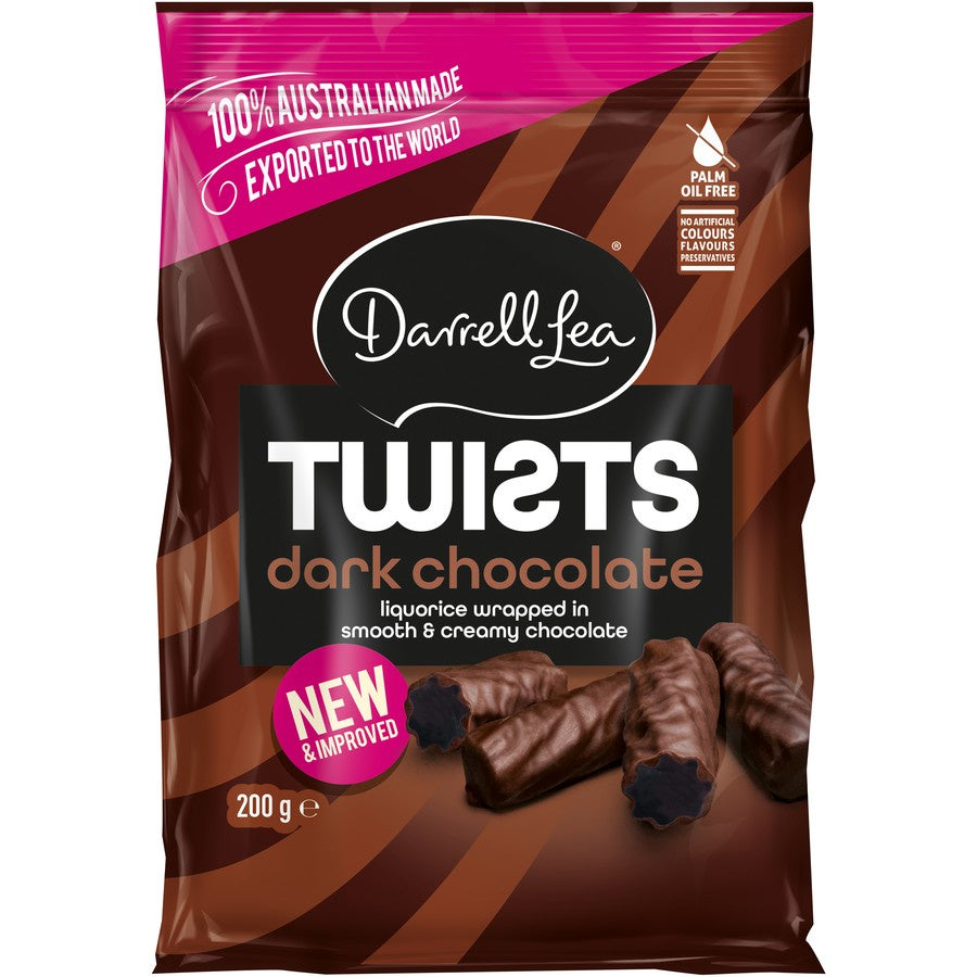 Darrell Lea Twists Dark Chocolate 200g