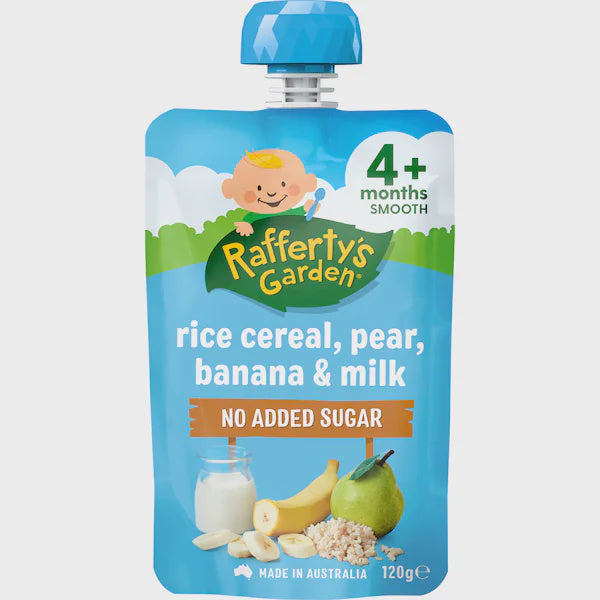 Rafferty's Garden Rice Cereal, Pear Banana & Milk 120g