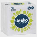 Deeko Serviettes 2ply Lunch White 50pk