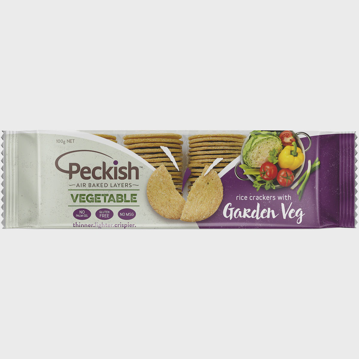 Peckish Rice Crackers Garden Veg 100g