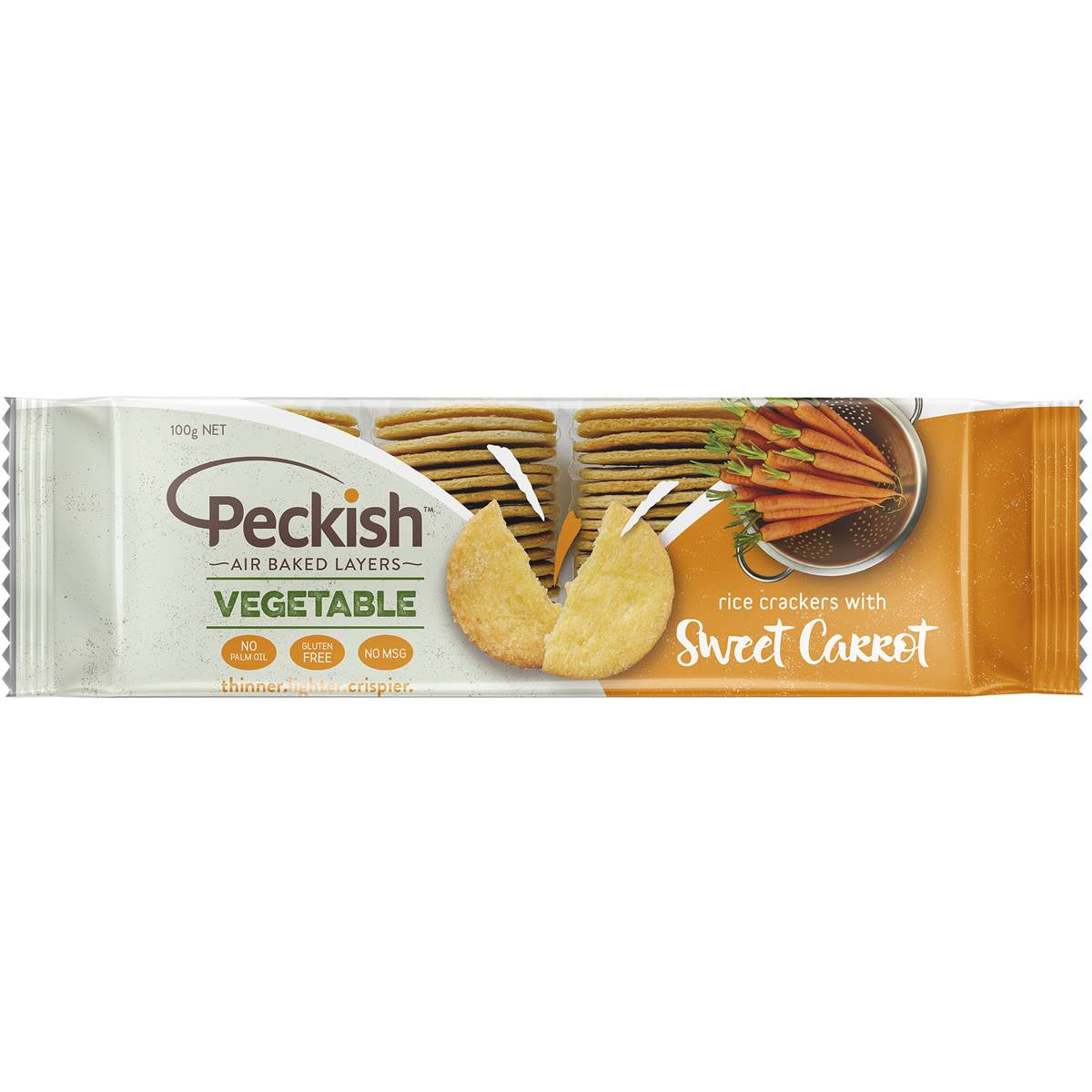 Peckish Rice Crackers Sweet Carrot 100g