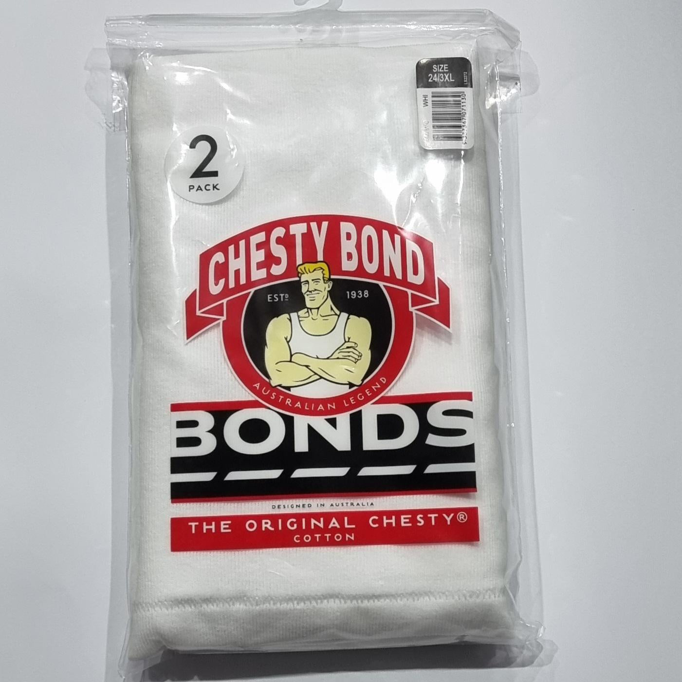 Bonds Mens Chesty Singlet / White - 2pk