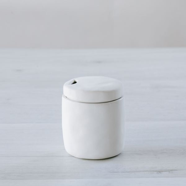 Flax Sugar Pot White