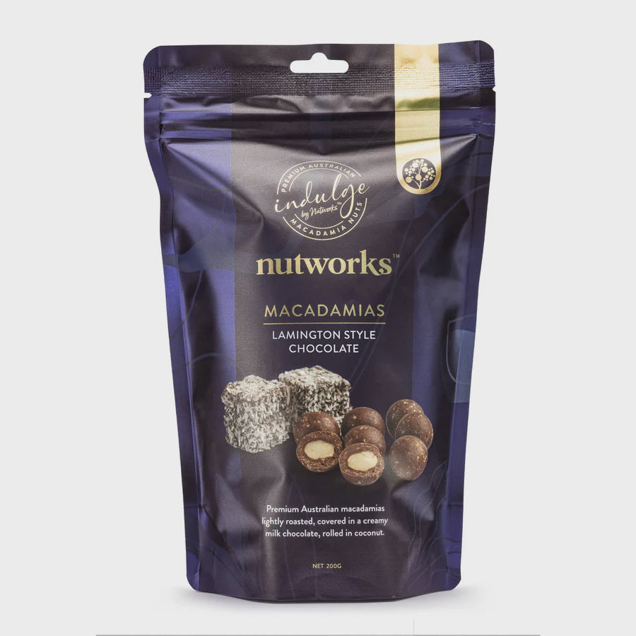 Nutworks Macadamias Lamington Chocolate 200g