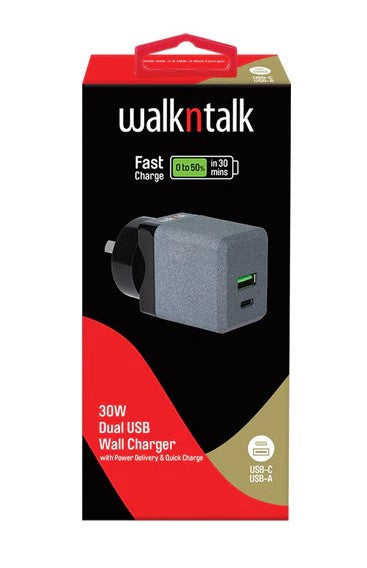 WalkNTalk 30W Dual USB Wall Charger