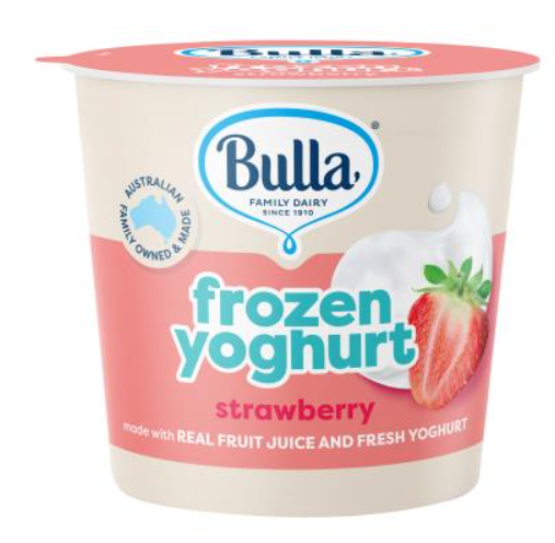 Bulla Frozen Yoghurt Cups Strawberry 200ml