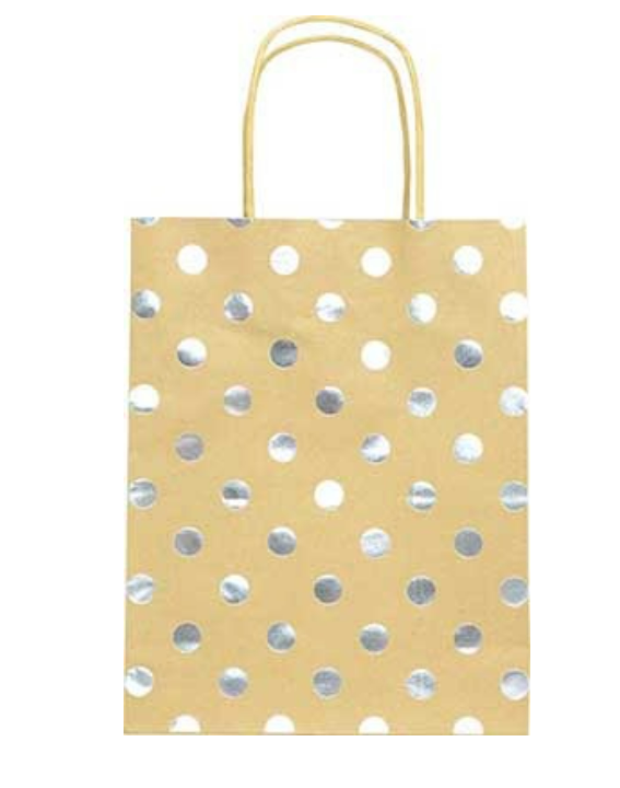 Gift Bag Medium Silver Foil Spots