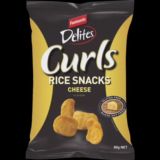 Fantastic Delites Curls Rice Snacks Cheese 80g