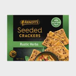 Arnott's Gold Label Seeded Crackers Rustic Herbs GF 100g