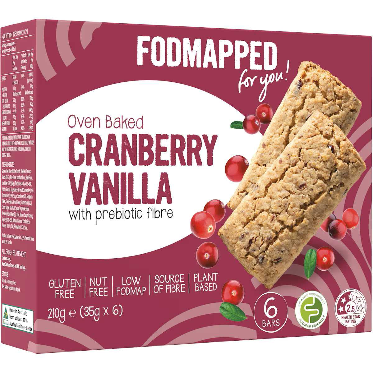 Fodmapped Cranberry Vanilla with prebiotic fibre 210g