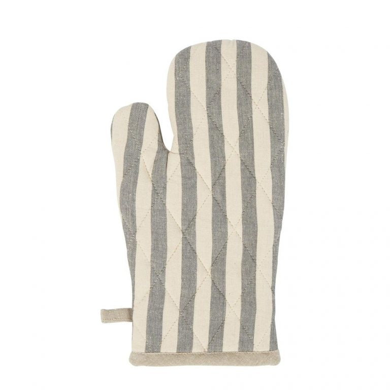 Stripe Single Oven Glove Grey