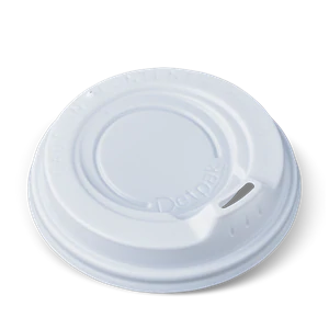 Detpak White Travel  Lid for Black Ripple Coffee Cup 100pk