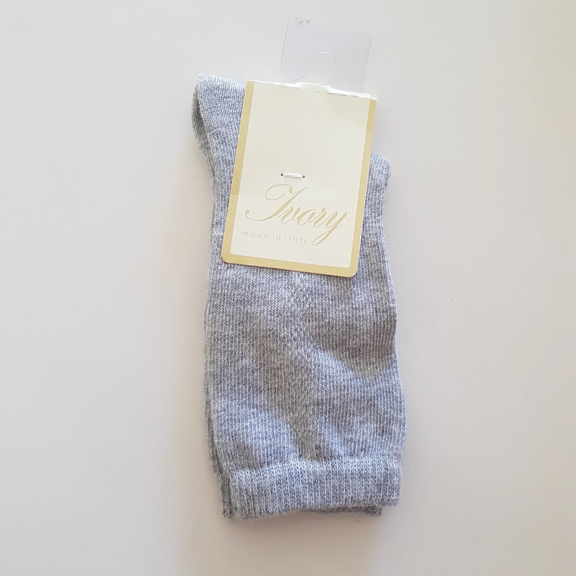 Ivory Italian Socks Kneehigh Diamond Weave