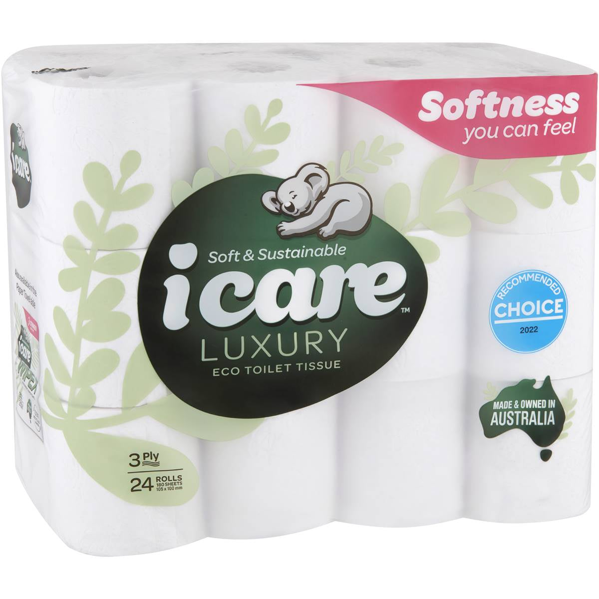 iCare Luxury Eco Toilet Tissue 3 ply 24pk