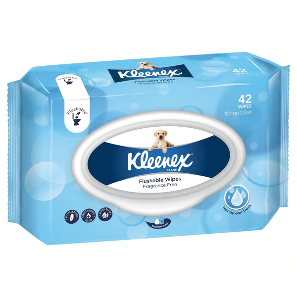 Kleenex Flushable Wipes Unscented 42pk