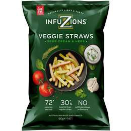 Infuzions Veggie Straws Sour Cream & Herb 90g