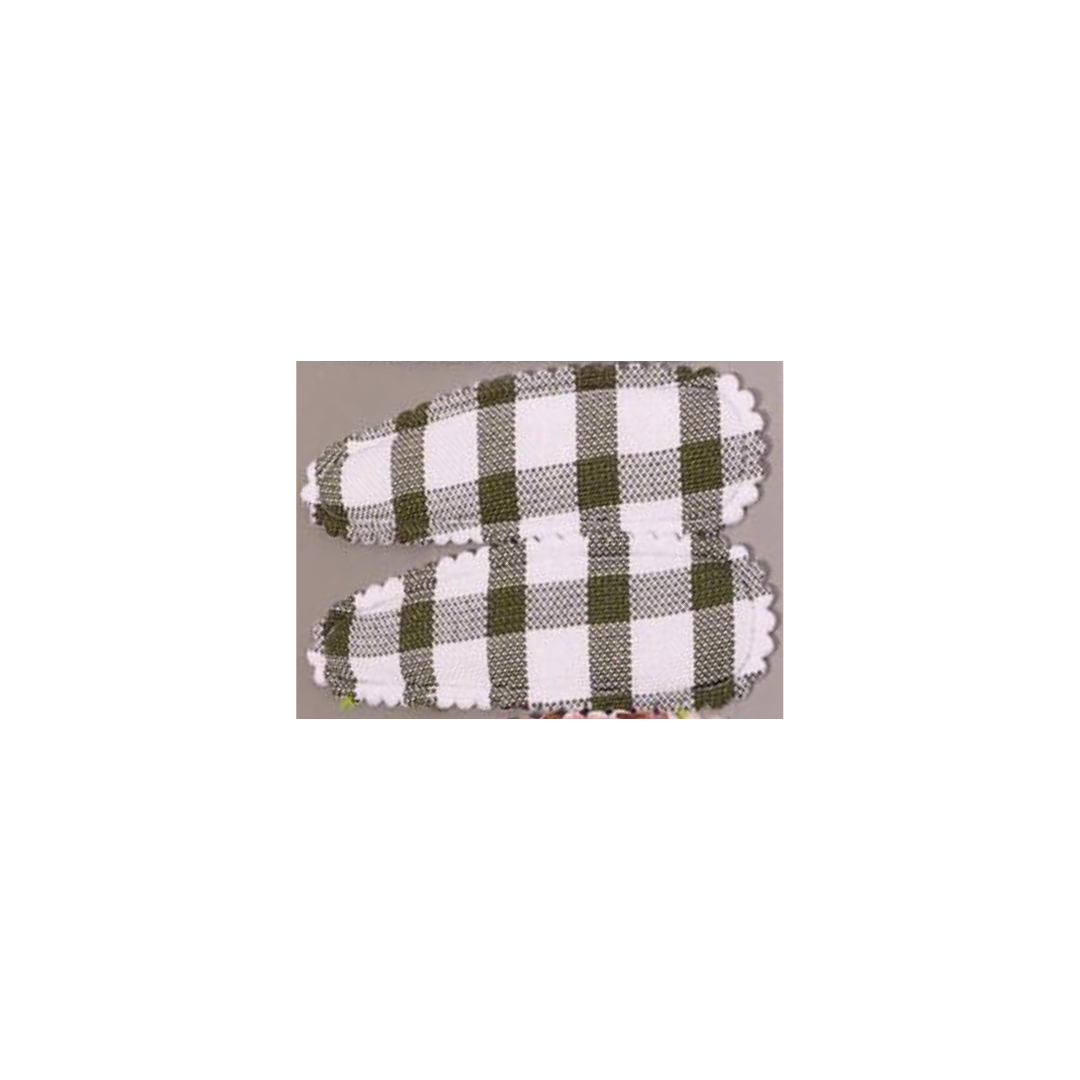 Girls Scarf Clips - Black & White Check