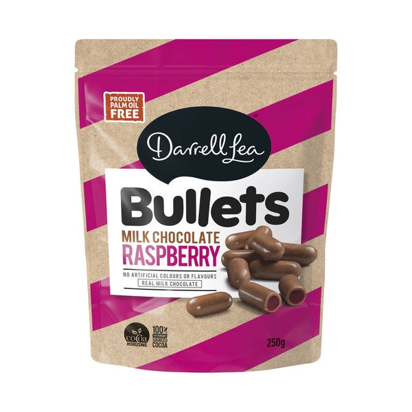 Darrell Lea Bullets Milk Choc Raspberry 226g