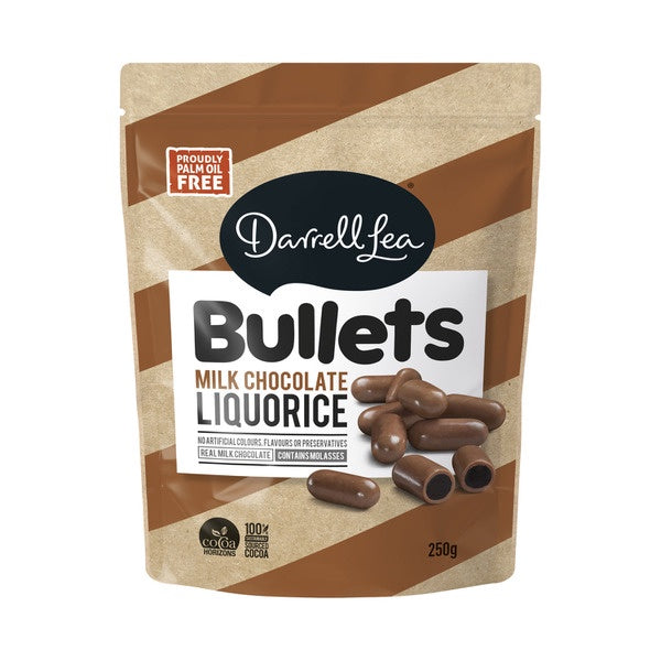 Darrell Lea Liquorice Milk Chocolate Bullets 226g