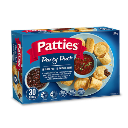 Patties Party Pack Pies & Sausage Rolls 30 Pieces 1.25kg