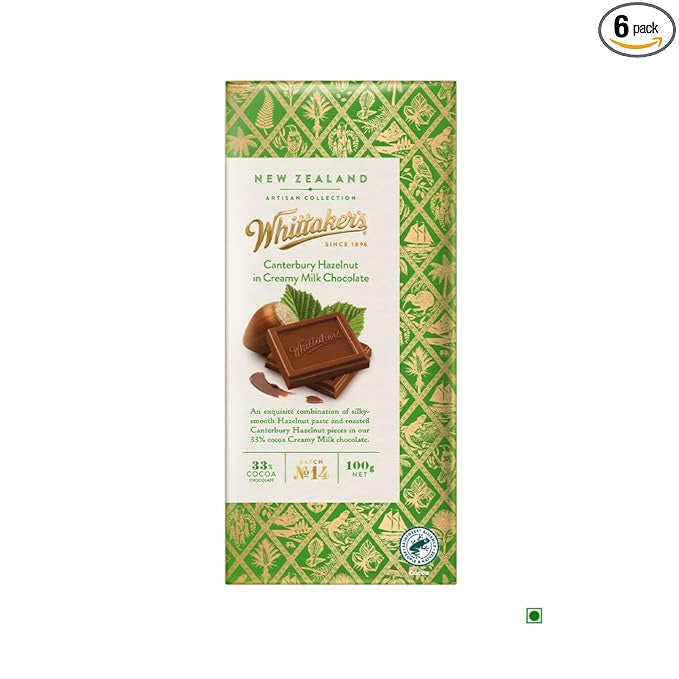 Whittaker's Canterbury Hazelnut in Creamy Milk Chocolate 100g