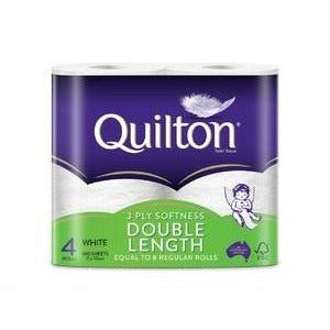 BULK ORDER Quilton 3 ply Toilet Tissue Double Length (10pks x 4 rolls)