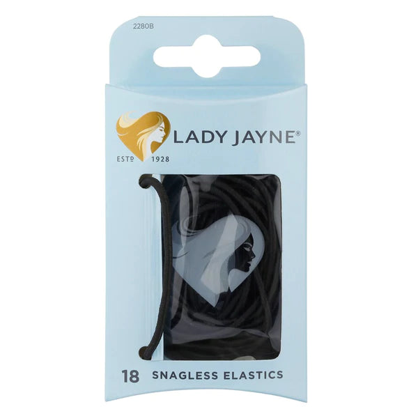 Lady Jayne Thin Black Elastic 18pk