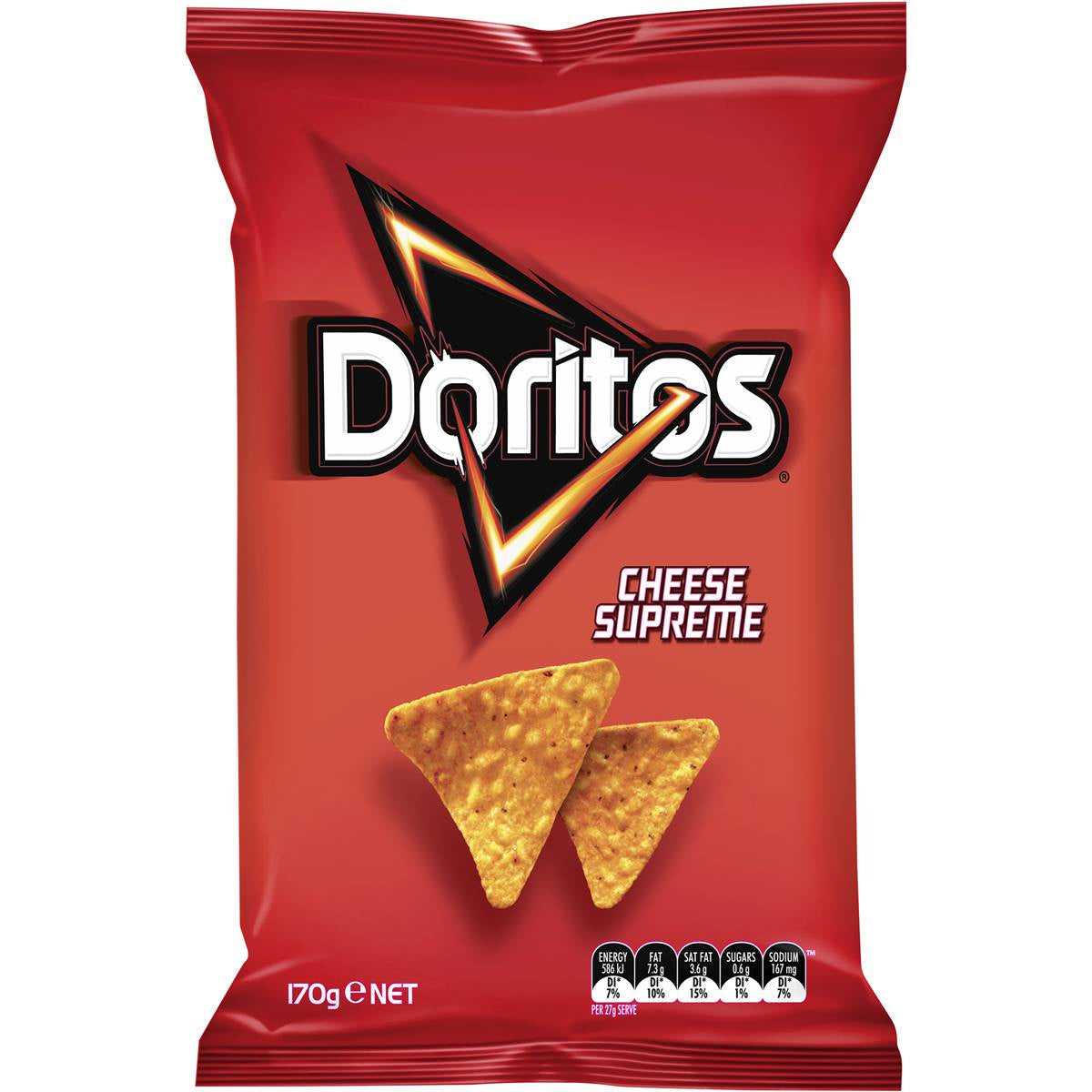 Doritos Nacho Cheese Corn Chips 170g ** *