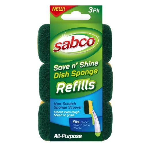 Sabco Save n Shine Dish Sponge Refill 3 Pack