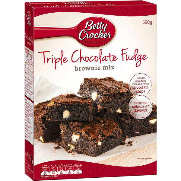 Betty Crocker Brownie Mix Triple Chocolate Fudge 500g **