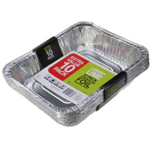 Lemon&Lime Foil Containers w lid 32x26.5x5cm 10 pk