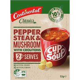 Continental Cup a Soup Pepper Steak & Mushrooms 2pk 52g