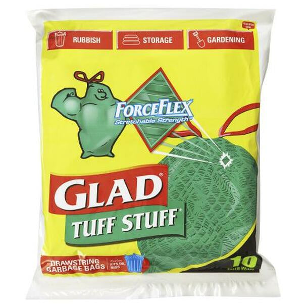 Glad Tuff Garbage Bag Draw String 10s