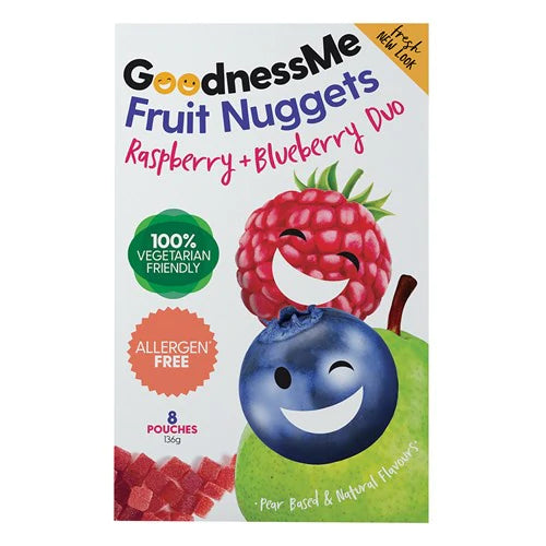 Goodness Me Fruit Nuggets Raspberry & Blueberry 8 pks 120g