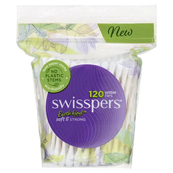 Swisspers Cotton Tips Paper Stems 120pk