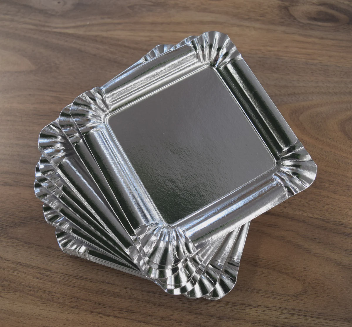 Estilo Silver Square  Plates 50pk