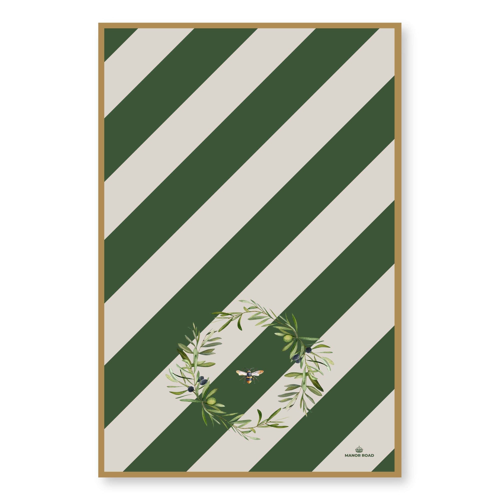 Manor Road Gift Boxed Tea Towel Olive & Bee