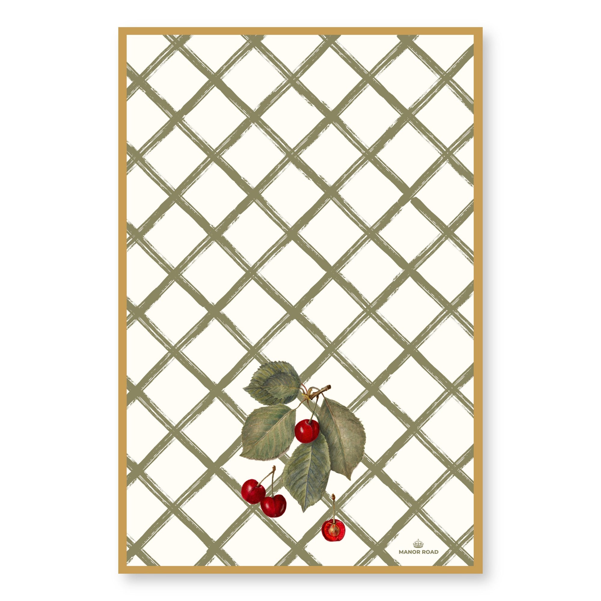 Manor Road Gift Boxed Tea Towel Cherry Canvas