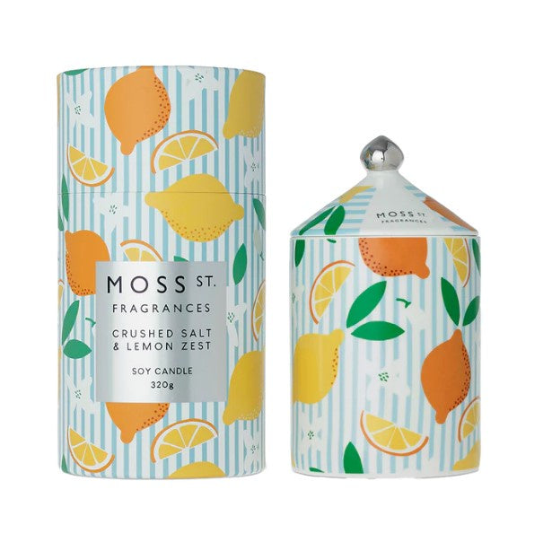 Moss St Ceramic Candle 320g Crushed Salt & Lemon Zest