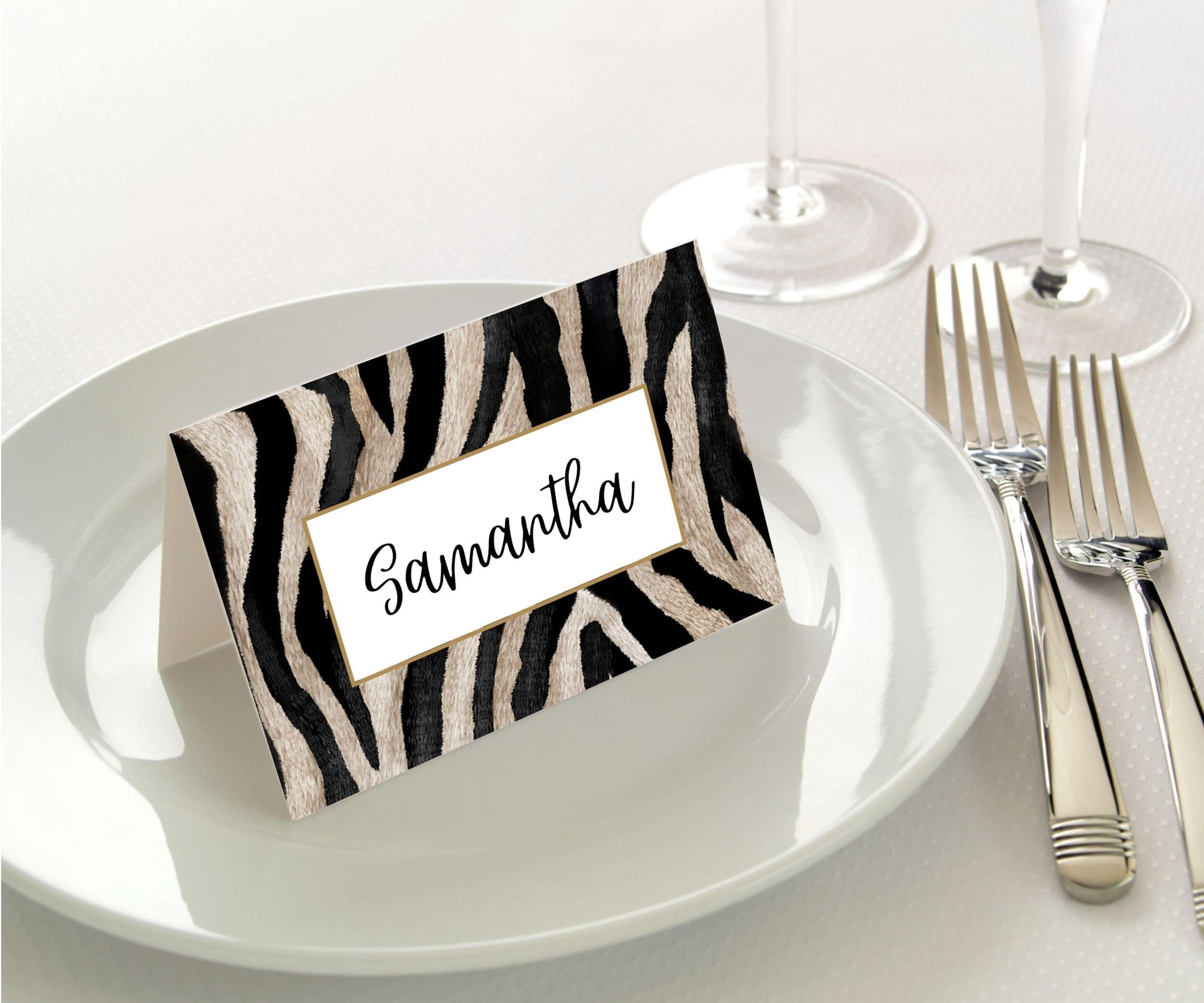 Manor Road Place Cards Zebra - 45pk