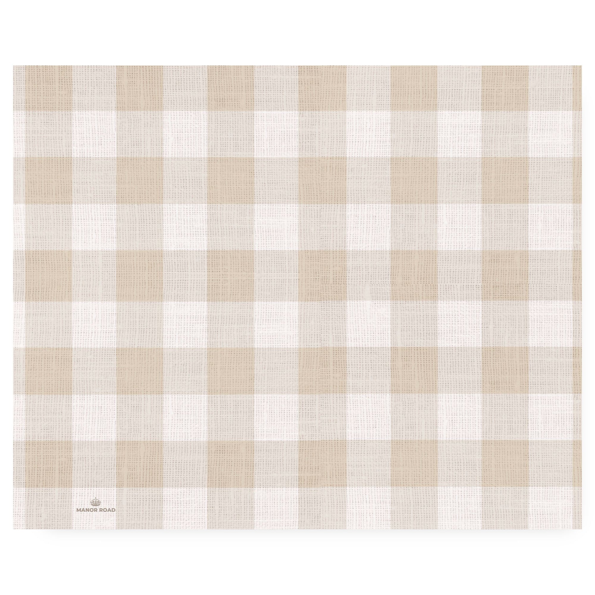 Manor Road Placemats Linen (Gingham Natural) - 30pk