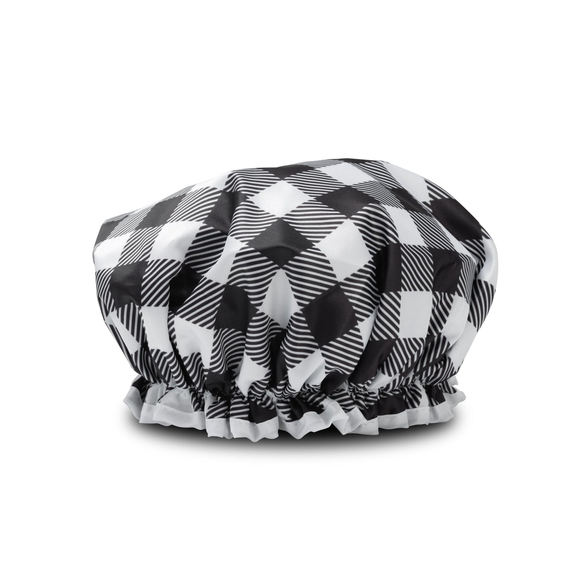 Manor Road Shower Cap Black Gingham