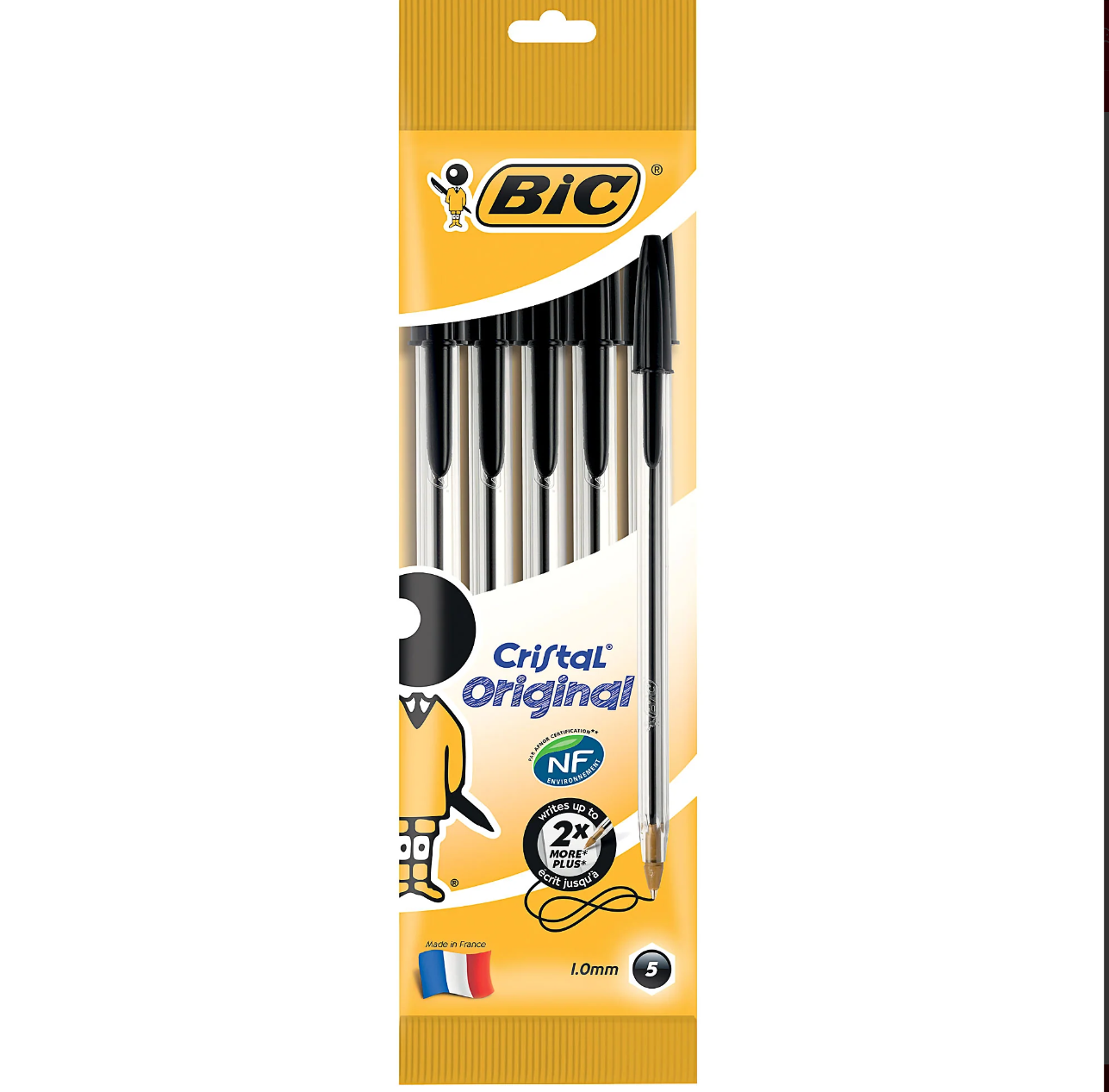 BIC Cristal Black Pens 5pk