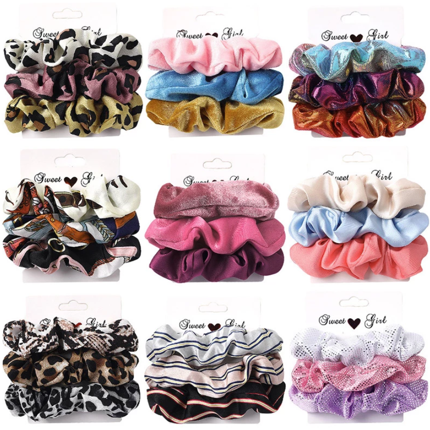 Small Silk Scrunchies - 3pk