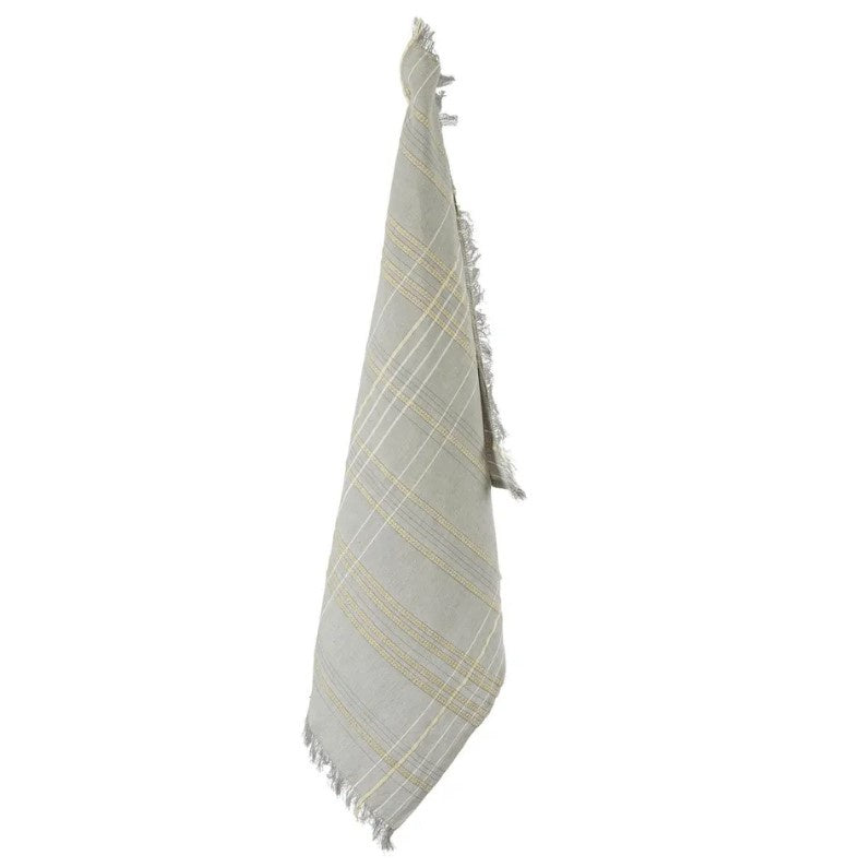 Textured Check Tea Towel Ash