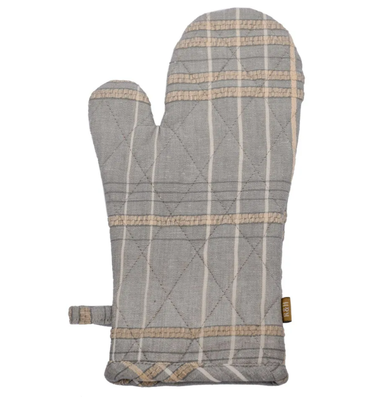 Textured Check Oven Glove Ash