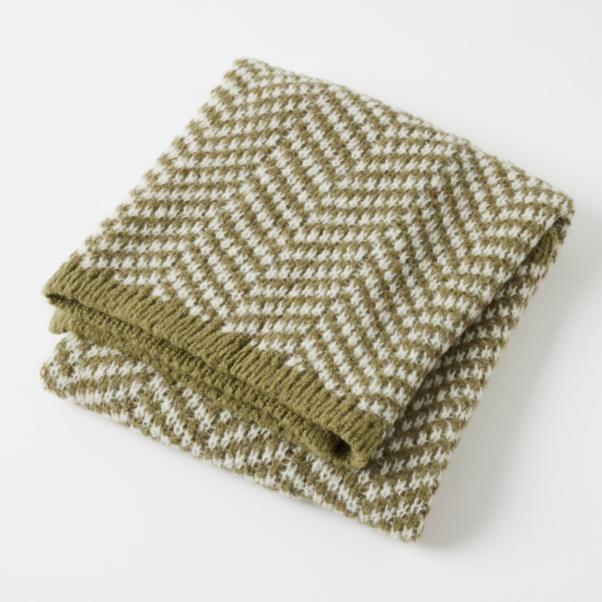 Sienna Wool Blend Baby Blanket - Olive