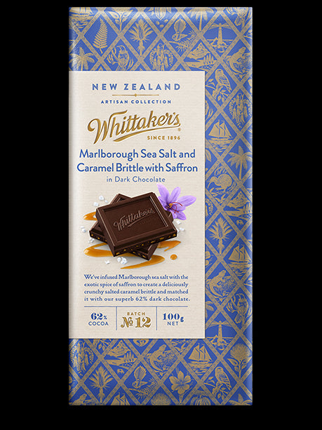 Whittaker's Marlborough Sea Salt and Caramel Brittle with Saffron 100g