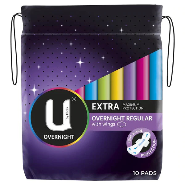 U By Kotex Ultra Thin Overnight Regular 10